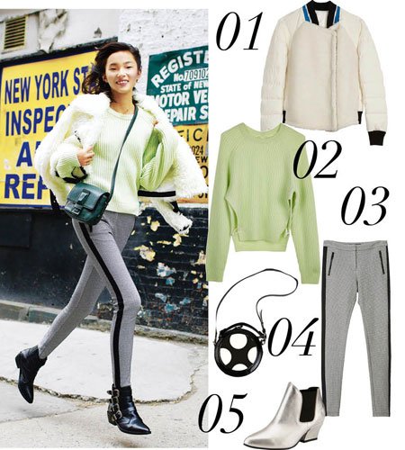 超模示范潮搭幾何 秋冬就要形“格”街頭