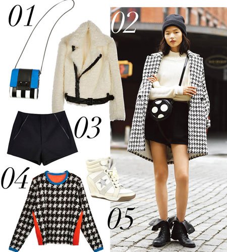 超模示范潮搭幾何 秋冬就要形“格”街頭